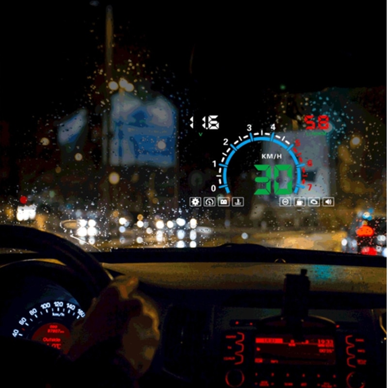 5.8 "skærm hud bil opad display motorfejl brændstofalarm speedometer  e350
