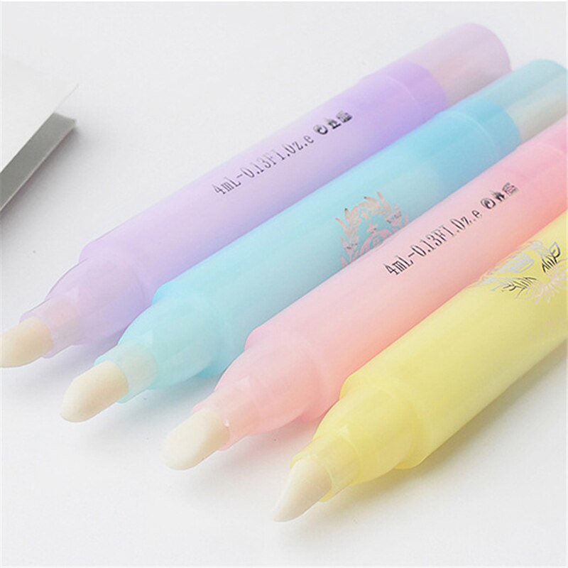 4 farver gel neglelakfjerner blyant med 3 spids lak fjern pen polish korrektor penne rengøring viskelæder uv manicure værktøj
