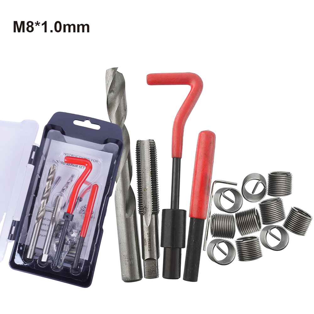 Gewinde-Reparatur-einstellen M4/M5/M6/M7/M8/M9/M10/M12/M14 Metrisches Gewinde-Reparatur-Einsatz-einstellen für beschädigte Gewinde und automatische Reparatur: Orange