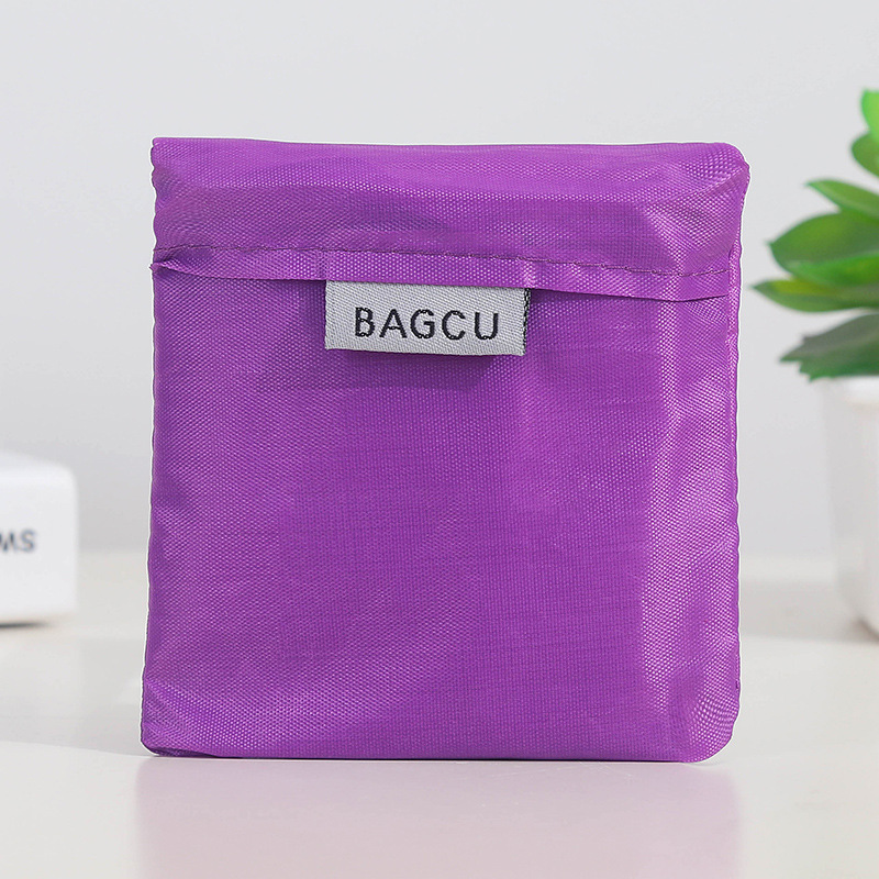 1PC Shopping Bag Eco-friendly Bag Hand Shoulder Grocery Bags Shoulder Market Bags Reusable Foldable Supermarket Shop Bags: PURPLE