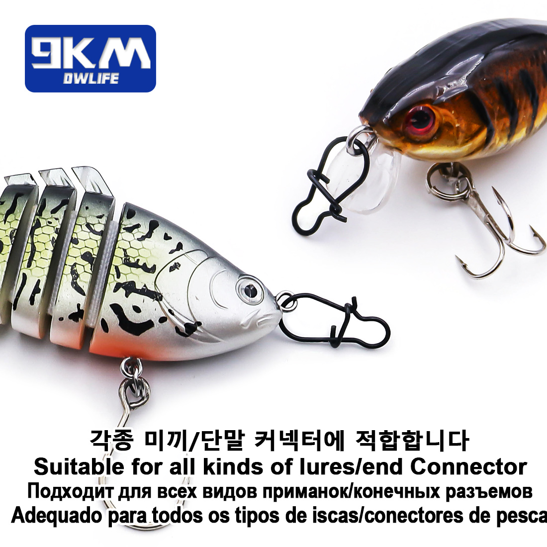 Broches de pesca Duo Lock, 25 ~ 100 Uds., Clips de pesca, mosquetones, giratorios de pesca, aparejos de pesca de cambio rápido para agua salada