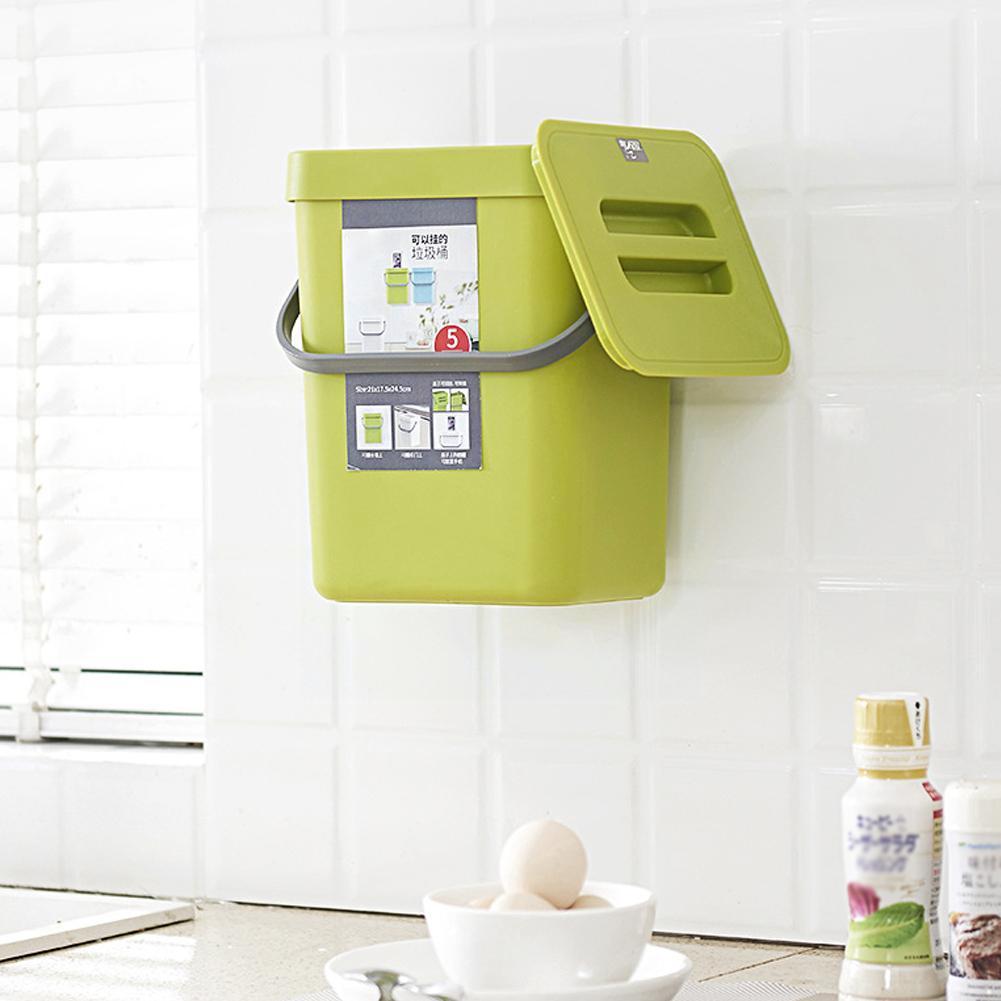 1pc Hanging Trash Bin Waste Bin Cabinet Door Wall Mounted Can Trash Toilet Folding Storage Kitche Waste Kitchen Garbage Cle Q8N7