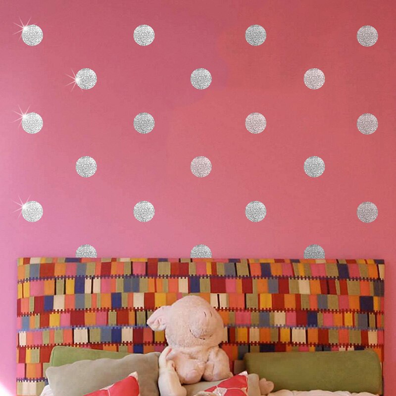 Autocollant mural rond doré, autocollant mural, autocollant mural, amovible, pour chambres d'enfants, chambre de fille, décoration pour maison moderne étanche