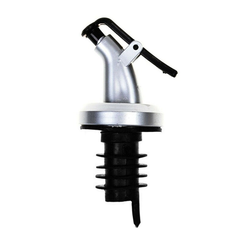 1/3 Pcs Fles Stopper Lekvrije Wijn Stop Fles Cap Wijn Schenker Tuit Stopper Dispenser Olijfolie Sproeier Kitchen Tools: 1pcs silver