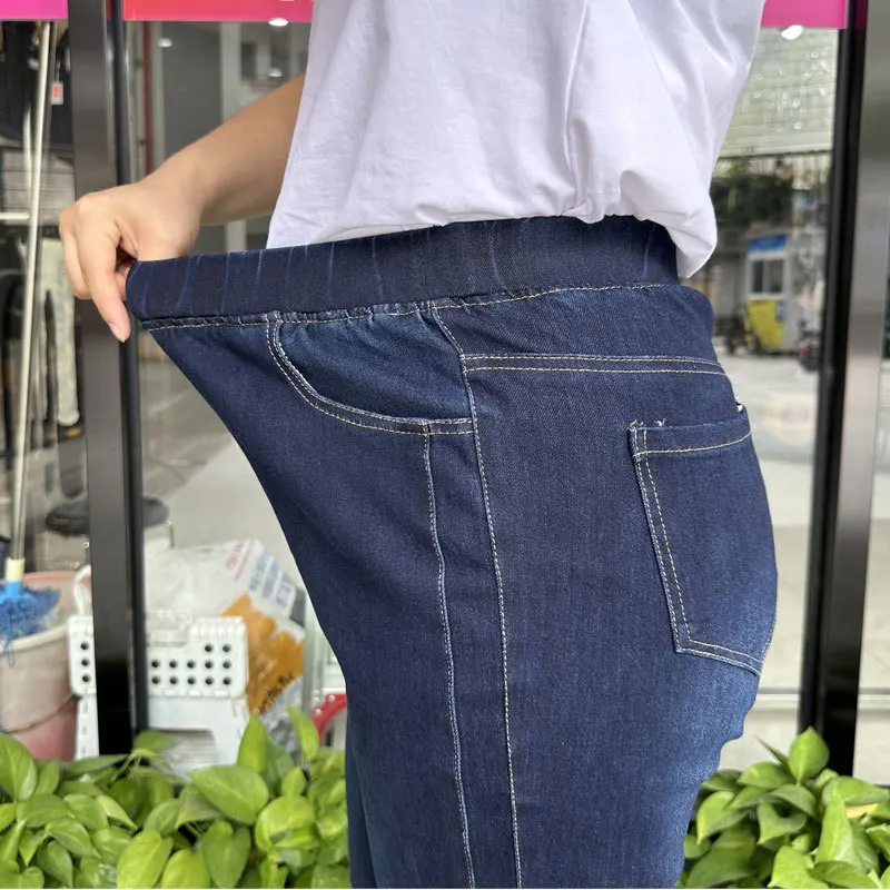 Zerrissene Jeans Frauen 9XL 8XL 7XL Hohe Taille Plus Größe Bleistift Hosen verlieren Gestreckt Zerkratzt Mädchen Weibliche Elastische Denim Hosen