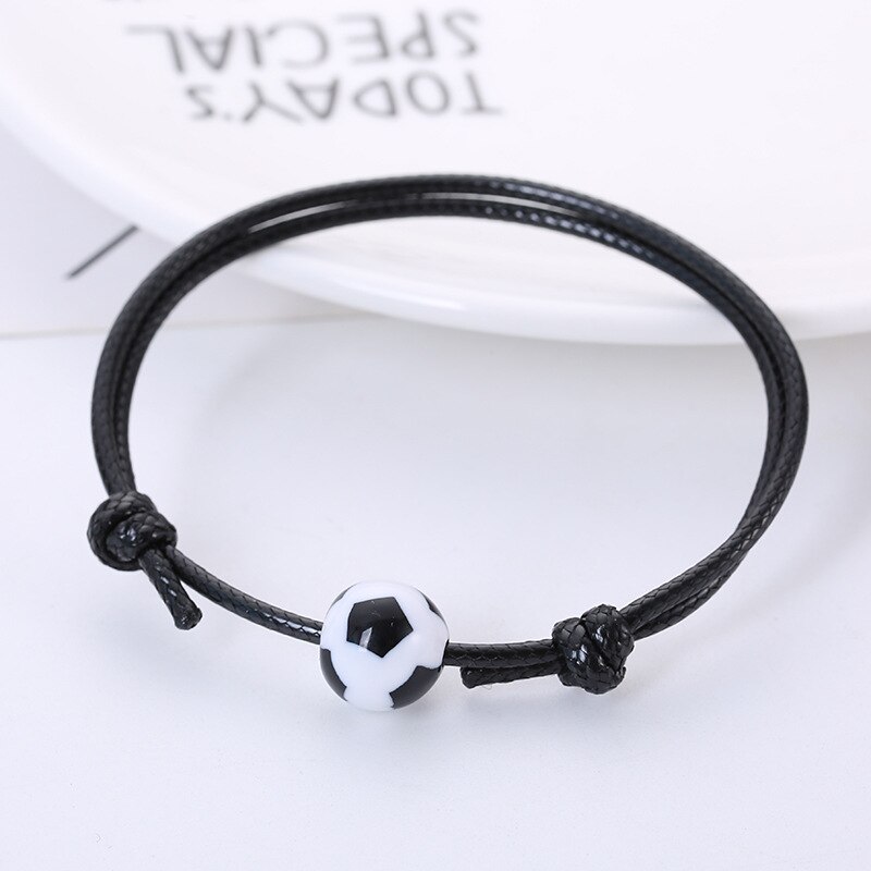 Einfache Hand Geflochtene Schwarz Seil Sport Armbinde Nette Baseball/Golf Ball Braclet Für Männer Jungen Armbinde Schmuck Zubehör: Fußball