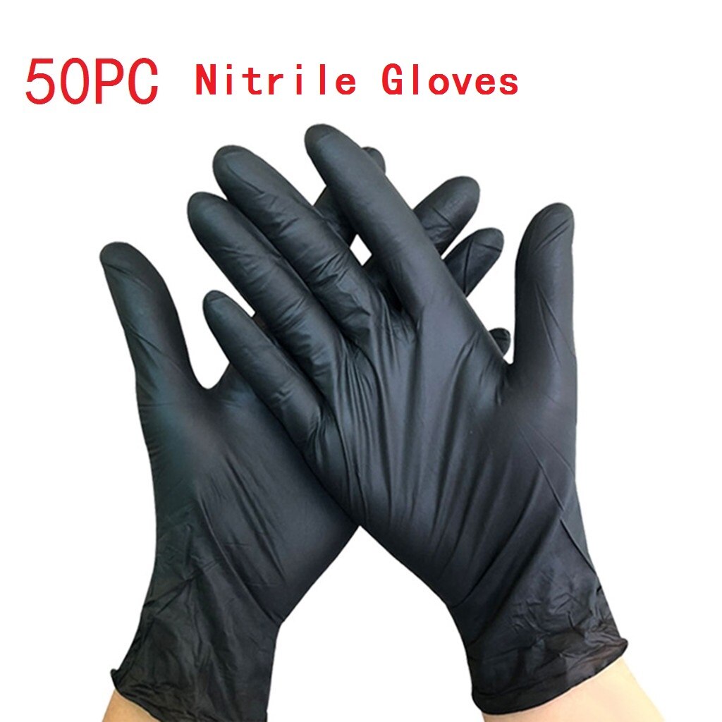 50/100Pc Nitril Wegwerp Handschoenen Waterdichte Pvc Handschoenen Voor Keuken Laboratorium Huishoudelijke Schoonmaakmiddelen Handschoen Guantes De Goma: A 50PC / M