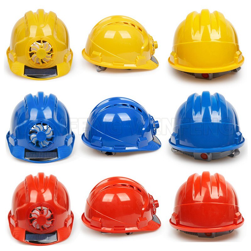 Arbeidssikkerhetshjelm konstruksjon utendørs arbeidsplass solenergi fan abs hard hatt hode beskyttelse hjelm lokk drevet av solrute