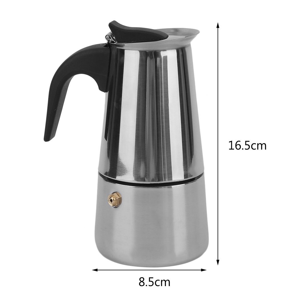 Bærbar mokka kaffemaskine rustfrit stål kaffe percolator hjemmekontor mokka gryde holdbar express espressomaskine