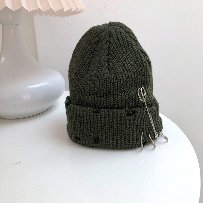 2022 hue kalot metalring uden kant hatte hip hop kasketter street strikkede huer hat kvinder kasket mænd motorhjelm gorras hombre femme: 8