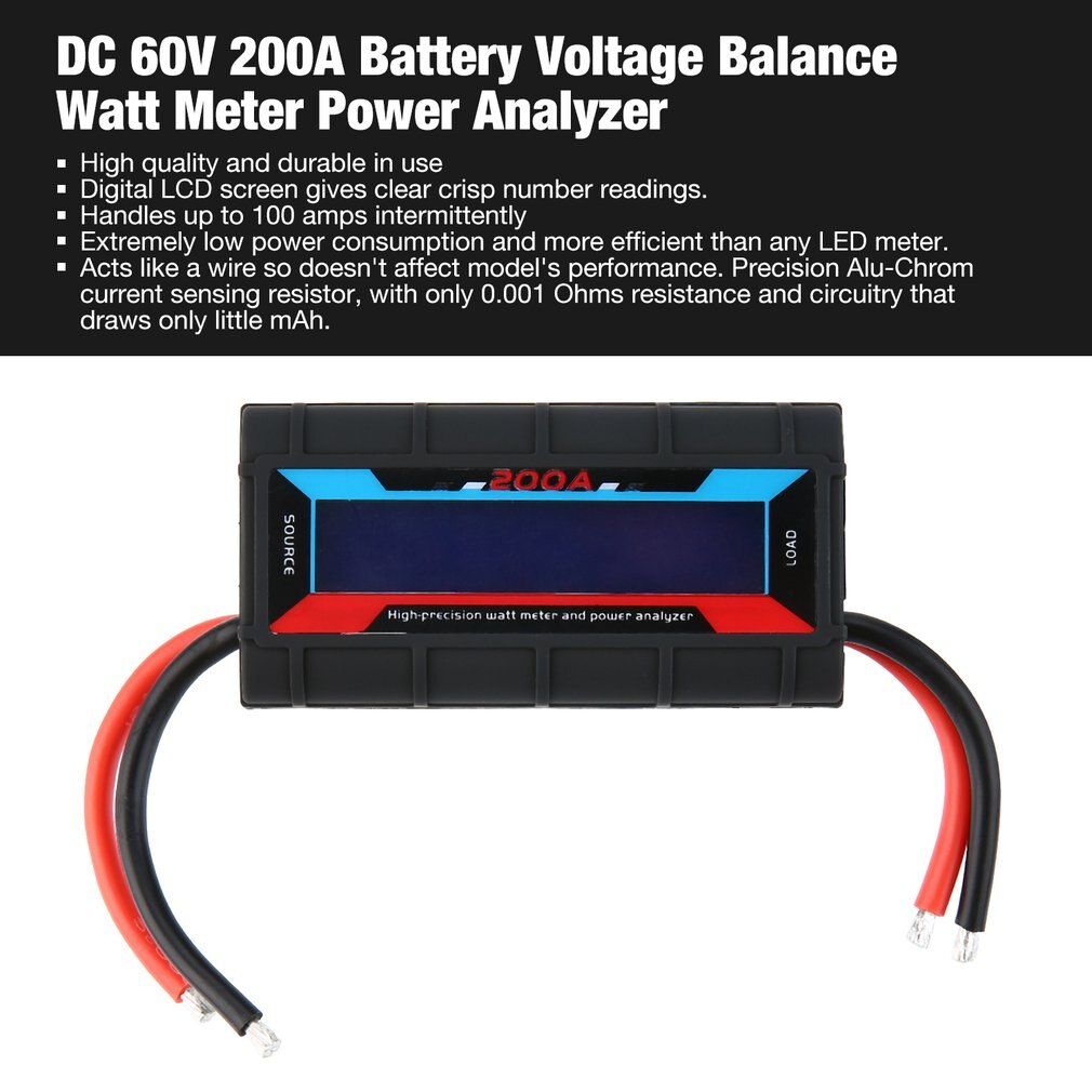 Dc 60V 200A Batterij Spanning Balans Hoge Precisie Watt Meter Vermogen Analyzer Checker Balancer Rc Onderdelen Met Backlight: Default Title