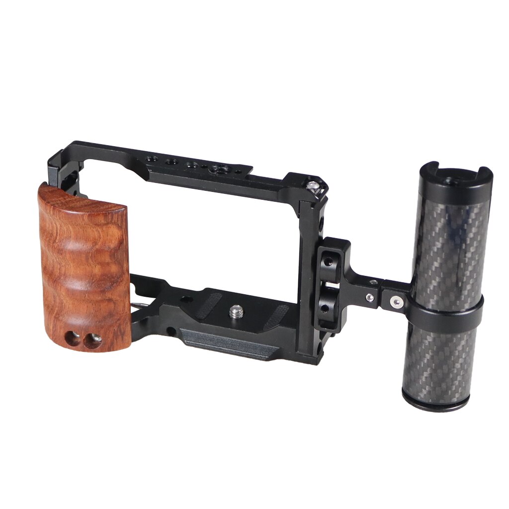 ZVE10 Camera Kooi Houten Handvat Met Top / Side Grip Ingebouwde Arca Quick Release Plaat Stabilizer Rig Kit voor Sony ZV-E10 Dslr