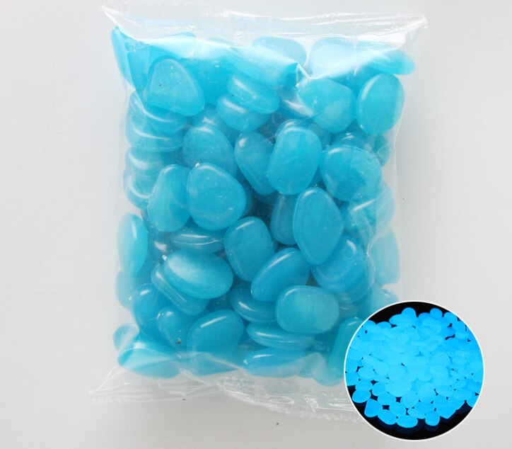 100 Pcs Tuin Decor Lichtgevende Speelgoed Stenen Glow In Dark Decoratieve Steentjes Outdoor Aquarium Decoratie Pebble Rotsen Aquarium: A1