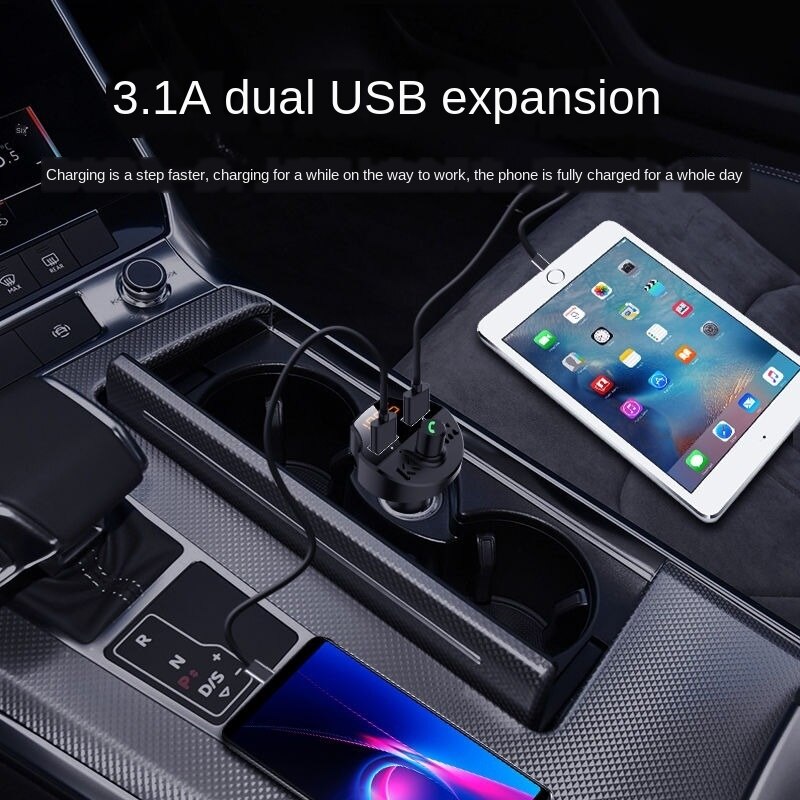 Auto Fm-zender Bluetooth 5.0 Auto Telefoon Mp3 Speler Met Batterij Voltage Detection Tf Card MP3