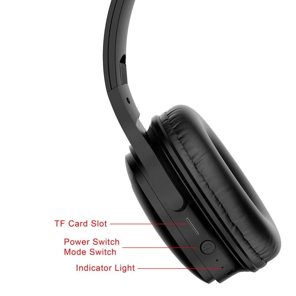 PTM H1 Bluetooth Headphones Wireless Headset Foldable Over-ear Noise Canceling Gaming Stereo Headphone with Mic Support TF Card