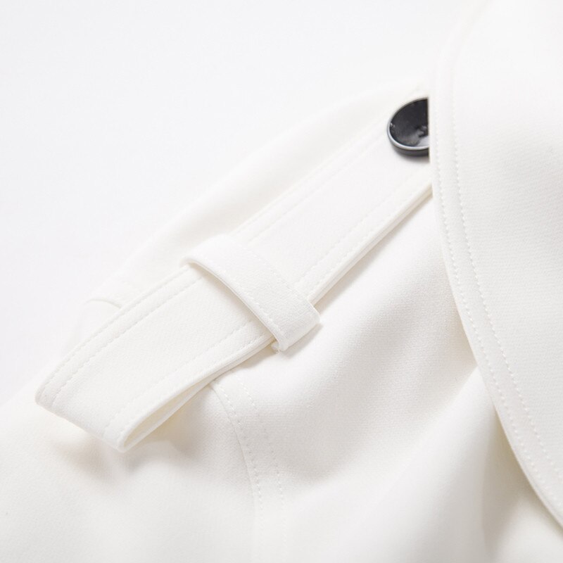 Lente Herfst Casual Lange Wit Windjack Vrouwen Mode Double-Breasted Slanke Lange Mouw Trenchcoat M607