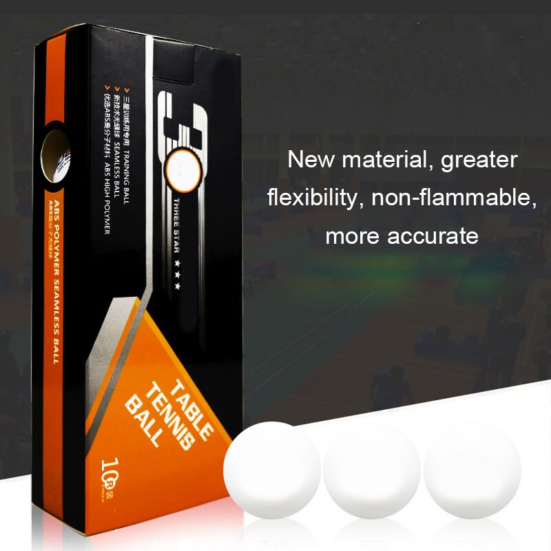 10pcs Table Tennis Balls 3 Star 40+ ABS Plastic Ping Pong Balls Table Tennis Training Balls XD88