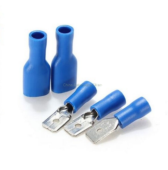 22-18 AWG 16-14AWG Vrouwelijke Mannelijke Elektrische Bedrading Connector Geïsoleerde Crimp Terminal Spade Blauw Rood