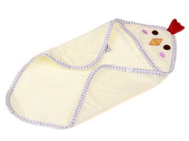 Serviette de bain à capuche pour animaux de compagnie, mignon, pour chien, chat, couverture chaude, douce, dessin animé, chiot, peignoir Super absorbant: WHITE / M 45CM