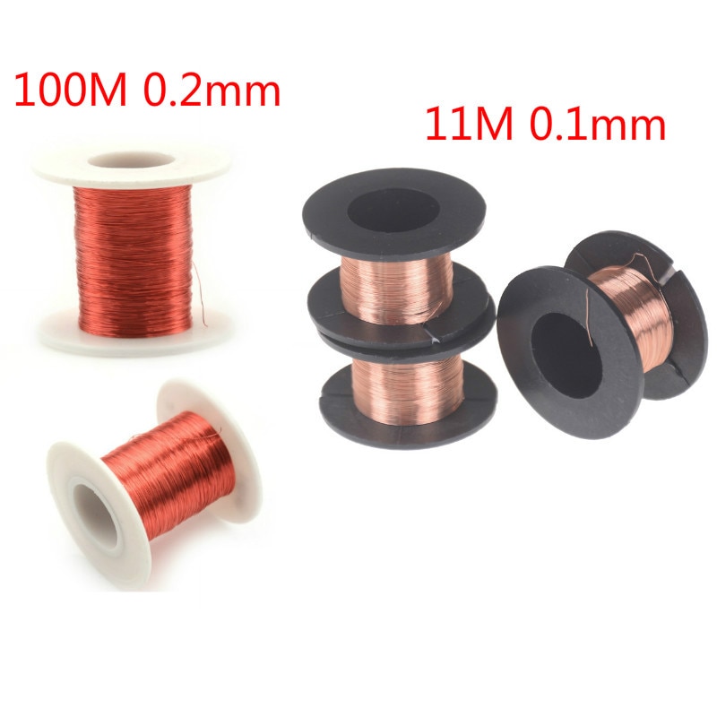 11M*0.1mm Magnet Wire 100m*0.2mm QA Enameled Copper Wire Red Magnetic Wire For Inductance Coil Relay Electric Meter Coil Winding