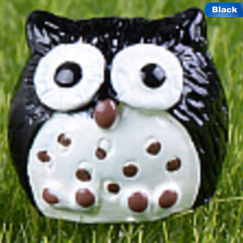 1 stk kunstig dyreugle miniature fe have hjem huse dekoration mini mikro landskabsdesign indretning 5 farver: 13909bk