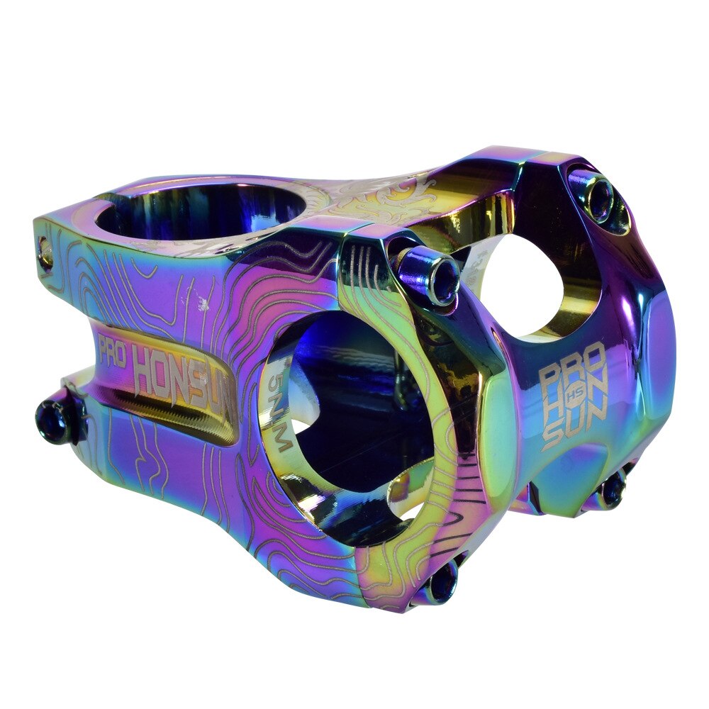 Farverig xc am mtb cykelstyr frempind cykel kort frempind 0 graders mountainbike styr frempind 31.8*45mm regnbue cykel frempind: Regnbue