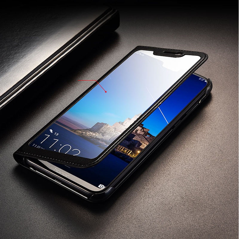 Für Huawei Honor 8X Fall 8X Max Full View Fenster PU Leder Flip Abdeckung Funda Fall für Huawei Ehre 8X /8x Max schutzhülle