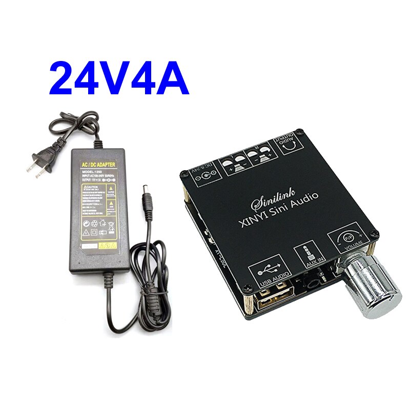 2*50W Bluetooth 5.0 Class D Audio Power 10W~200W Amplifier HiFi Stereo Wireless Music Player Mini USB Sound Card App Digital AMP: AMP 24V4A