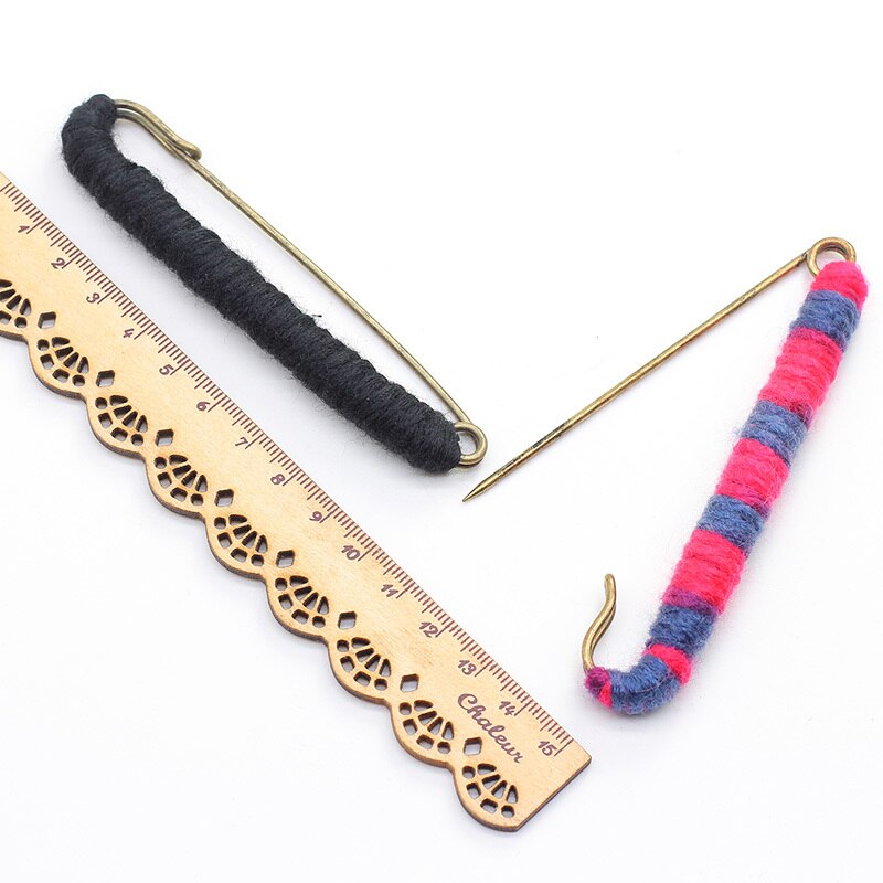Koreansk nål 10cm stor metal sikkerhedsnål broche vævning uld pin dekoration spænde nål smykker brocher til sjal cardigan sweater