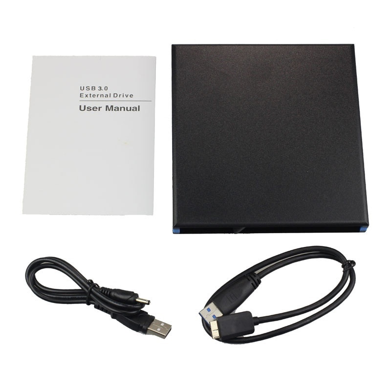Luxury USB 3.0 External HDD Enclosure Case For CD DVDRW Blue Ray 12.7mm SATA Drive VH99