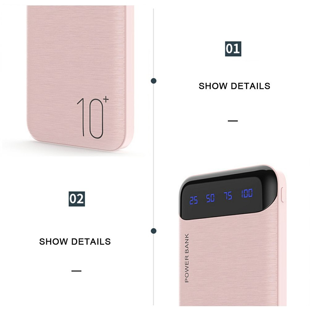 Snelle Charging10000mAh Power Bank Draagbare Mobiele Voeding Met Digitale Scherm Batterij Oplader Voor Xiaomi Iphone