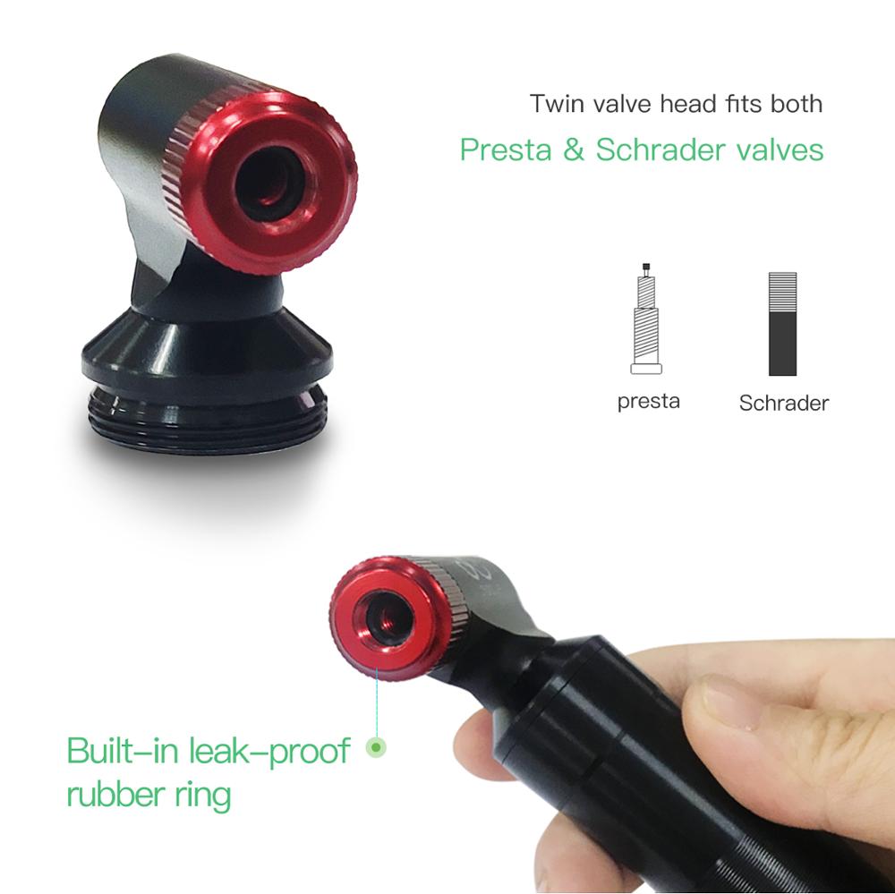 CYCPLUS CO2 Air Inflator Bike Pump Bicycle Accessories Mini Portable Hand Pump Schrader Presta Valve for MTB tyre Ballon Ball