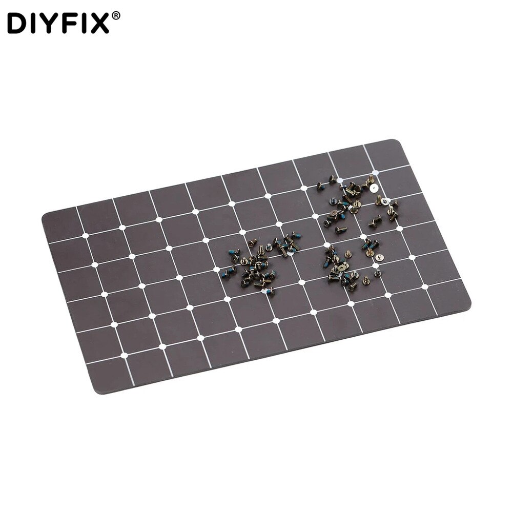 DIYFIX 2UUL 155*98mm Black Magnetic Screw Pad Storage Mat Work Pad Mobile Phone Repair Hand Tools