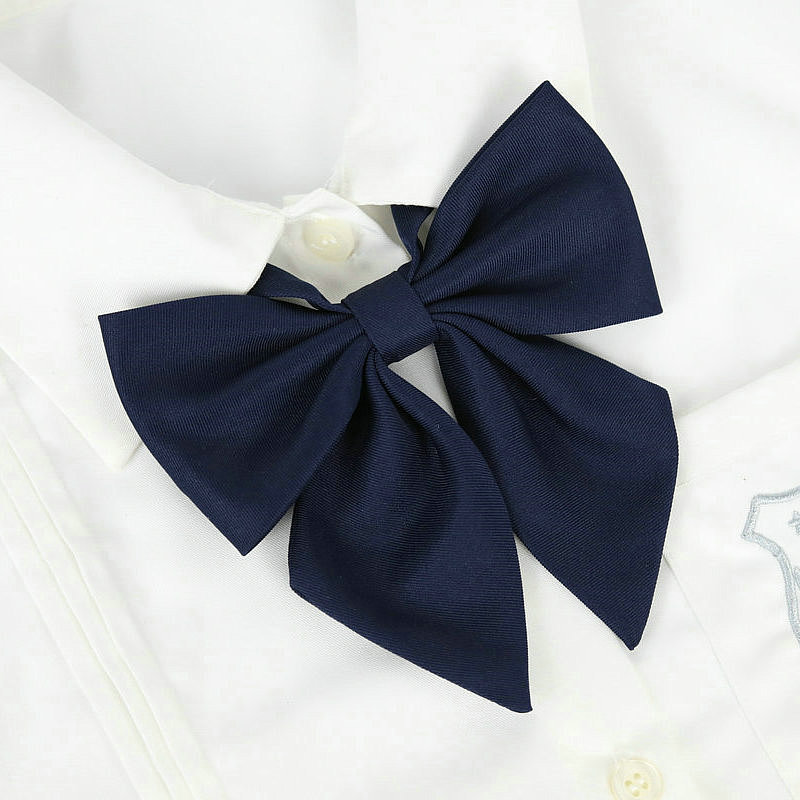 Solid Colors Big Bowknot JK Neckwear Girls Bow Tie Necktie Choker For Preppy Students Japanese Korean School Uniforms Shirts Tie: green