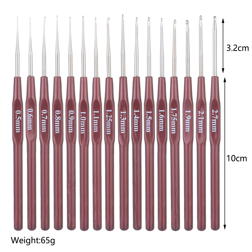 1PC Crochet Hook Mix 0.5mm-2.7mm Small Size Yarn Weave Knitting Needles For Lace Dolls DIY Tools 16 Sizes Crochet Hook