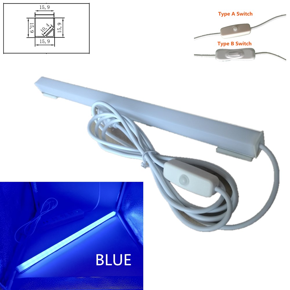 LED Bar Lights USB 2835 LED Hard Strip Tube with U Aluminium Shell Kitchen Aluminum for Under Cabinet Lighting Reading Desk Tabl: Burgundy / Blue