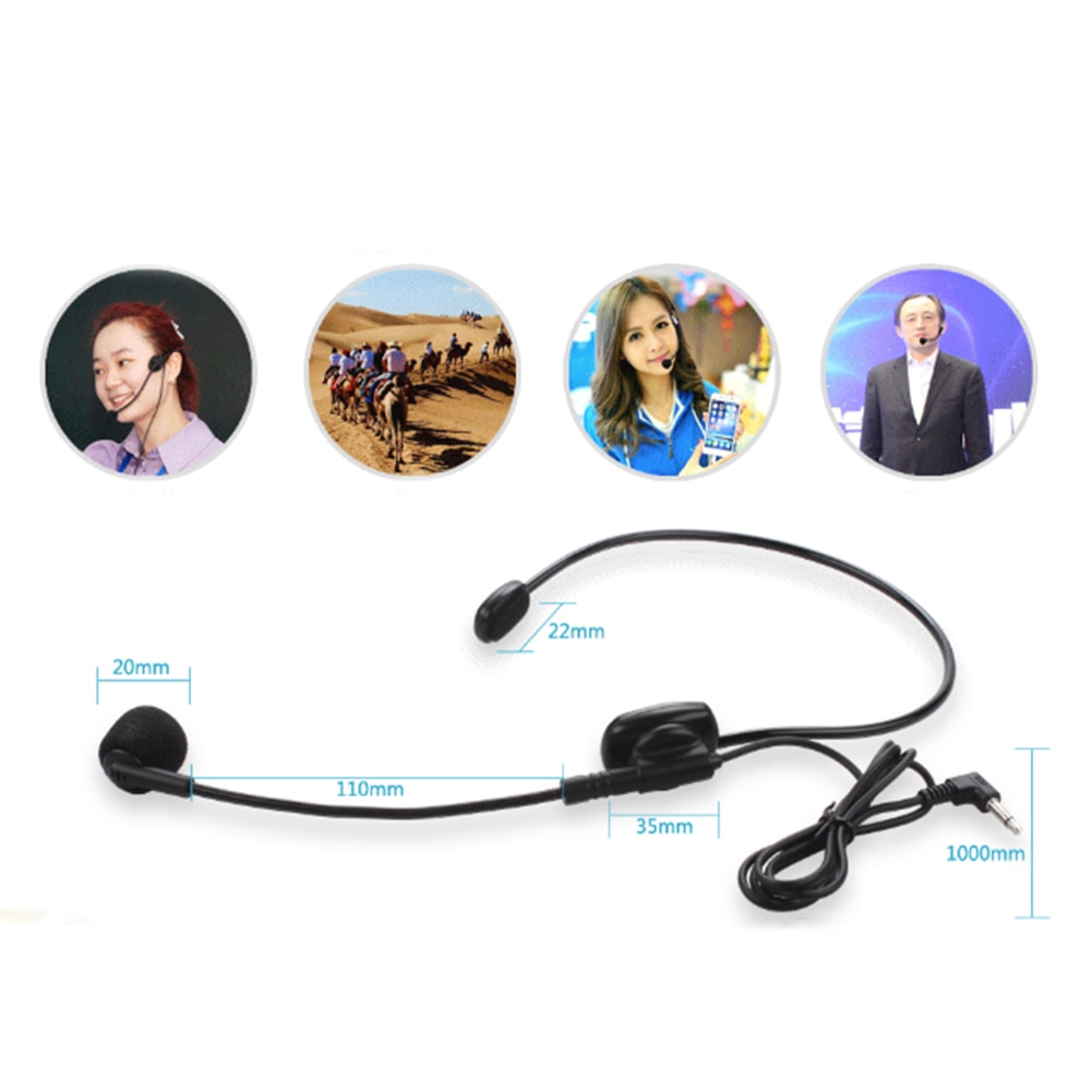 Cable Head-mounted Headset Microphone Flexible Wired Boom Amplifie Condenser Microphones Earphone Accessories