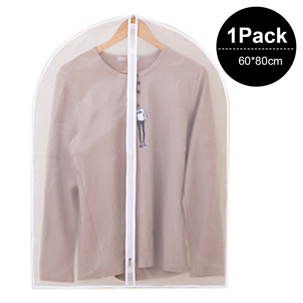 Clothes Hanging Dust Cover Dress Suit Coat Transparent Storage Bag Case Organizer Wardrobe Dress Clothing Hanging Dust Cover: Single clothes-1