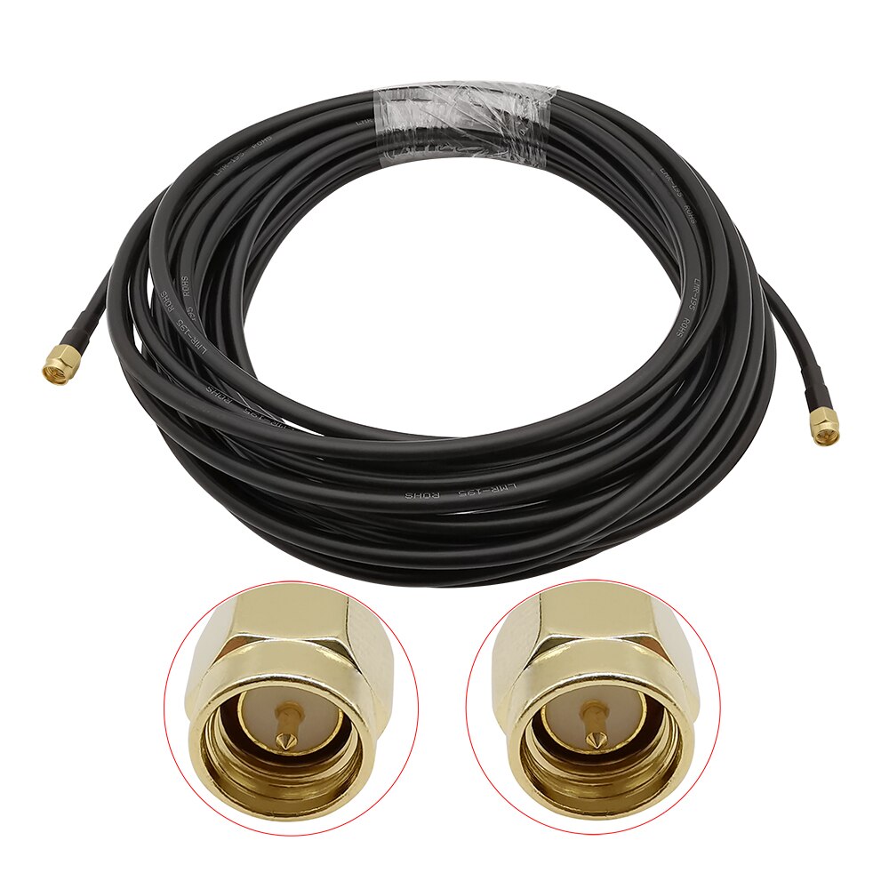 1Pcs Low Loss LMR195 SMA Male Plug to SMA Male Plug Connector Antenna Extension RF Coaxial Jumper Pigtail Cable 1M-15Meters