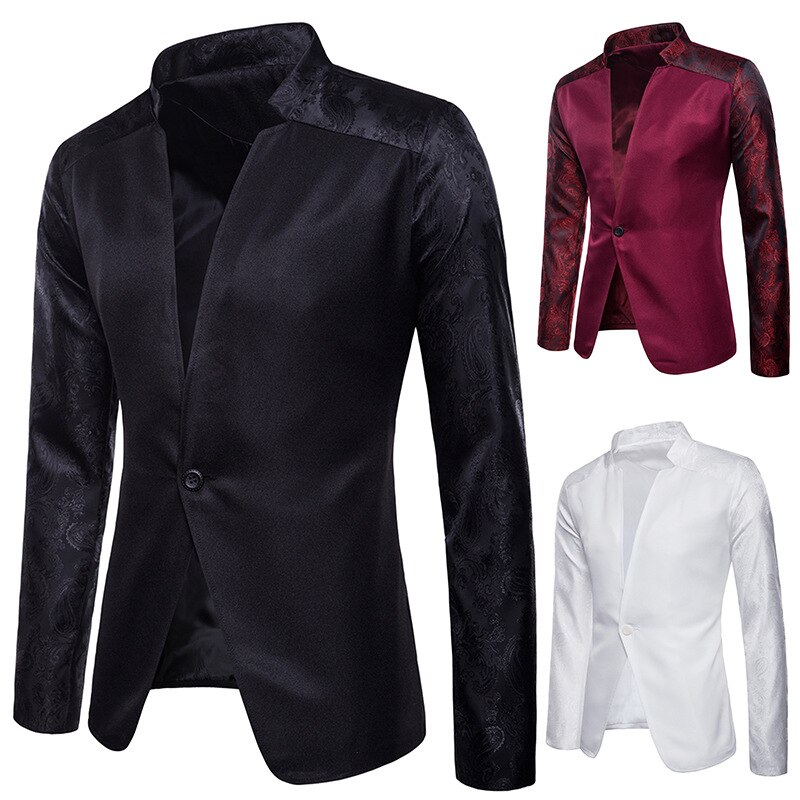 Hülse-einsatz kragen anzug, Bar bankett Party, hochzeit, schlicht herren anzug jacke