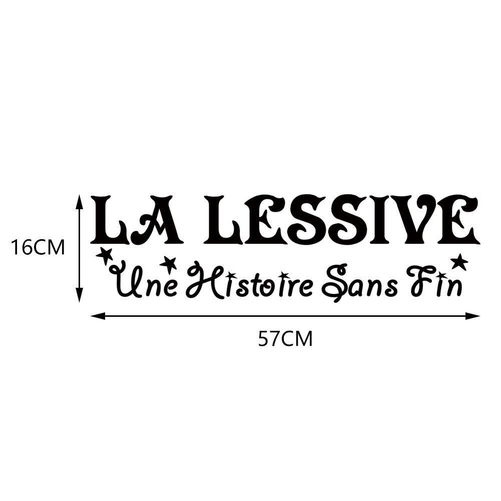 Buanderie Lessive Laundry Room Reminder Washing Quotes Signs Wall Sticker Decoration for Washing Utility Room Removable Decals: DW1990-S