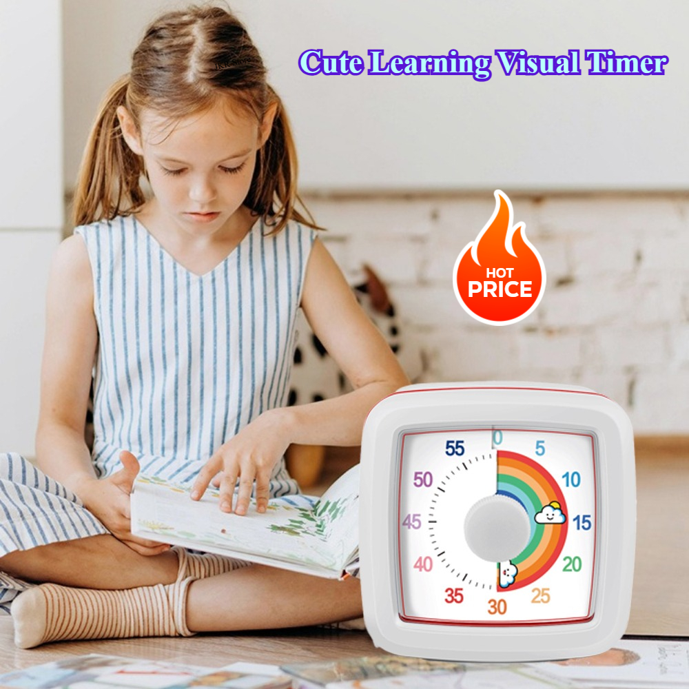 Study Timer Children 60 Minutes Countdown Silent Classroom Timer for Home and School Clock Kitchen Children's Visual Kids Tools