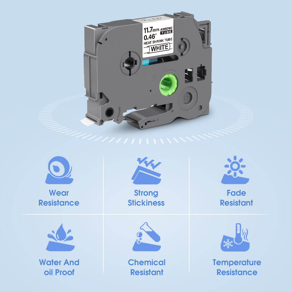 1PCS HSe231 Hse-231 Heat Shrink Tube for Brother HSe 211 221 231 241 1 611 621 631 Compatible for P-touch PT-E550 Label Maker