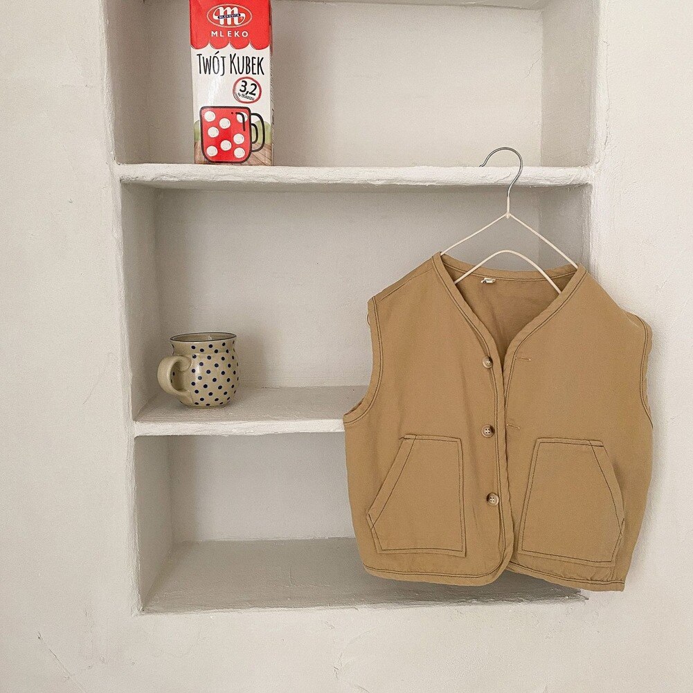 Chaleco de herramientas coreano para niños y niñas, holgado, japonés, informal, 2-6 años, Primavera,
