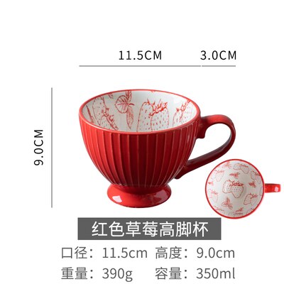 Keramische Handgeschilderde Koffiekopje Creatieve Vintage Cup Cafe Bar Levert Reliëf Persoonlijkheid Ontbijt Cup: 4