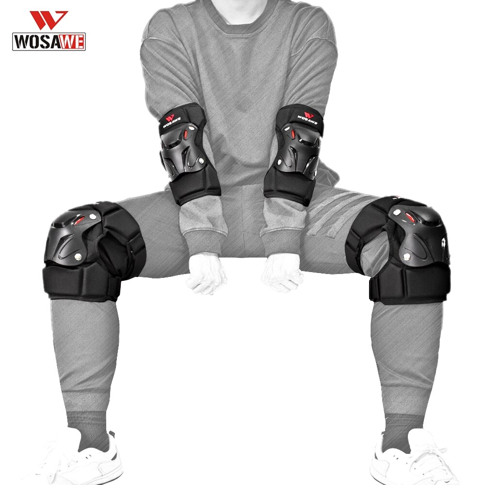 WOSAWE Motorcycle Knee Elbow Protector Suit Adjustable Straps Shockproof Comfortable Downhill Bicycle Racing Protective Gear