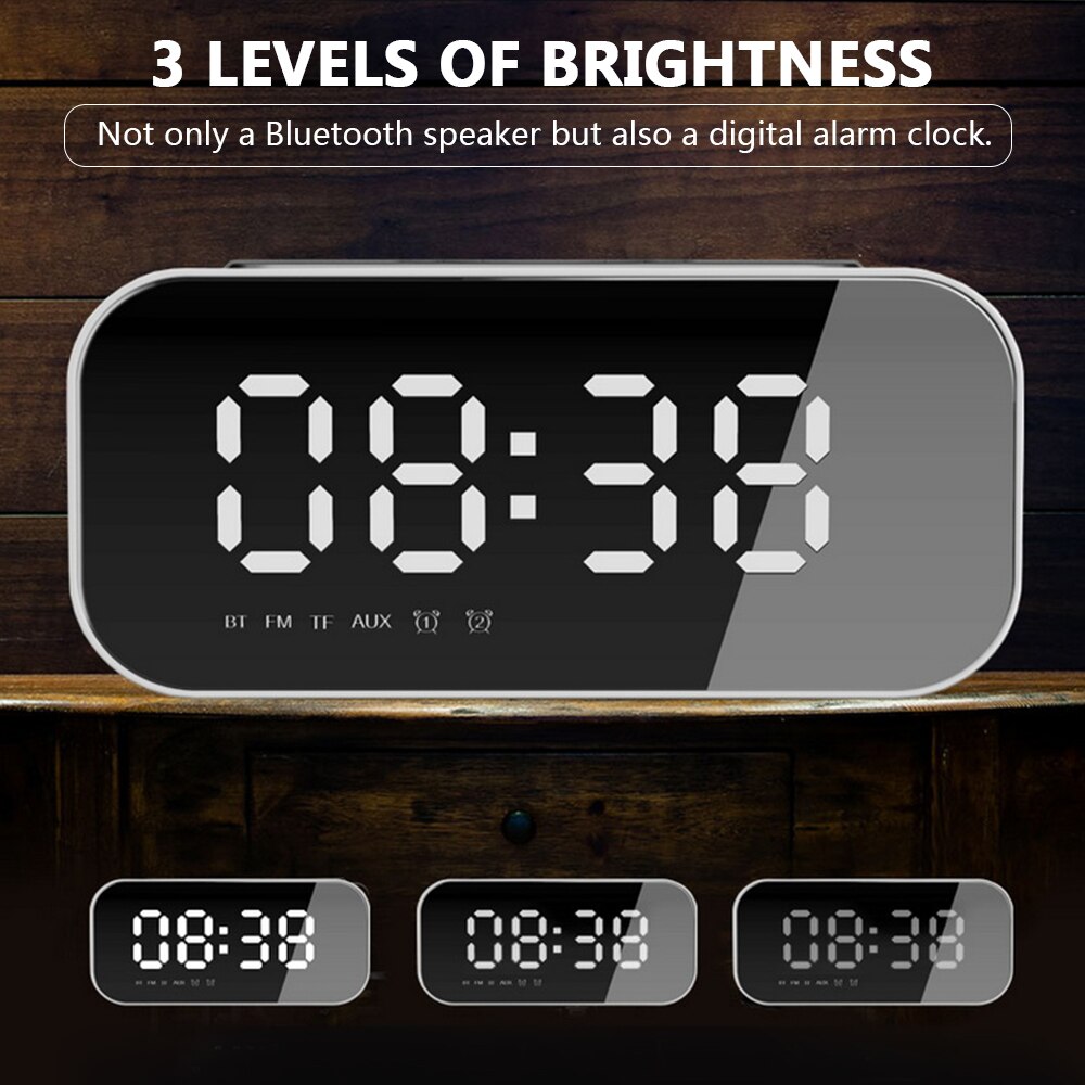 Fm Radio Desktop Clocks Wireless Charger Alarm Clock Bluetooth Speaker USB Fast Charger Home Decorations LED Smart Digital Clock