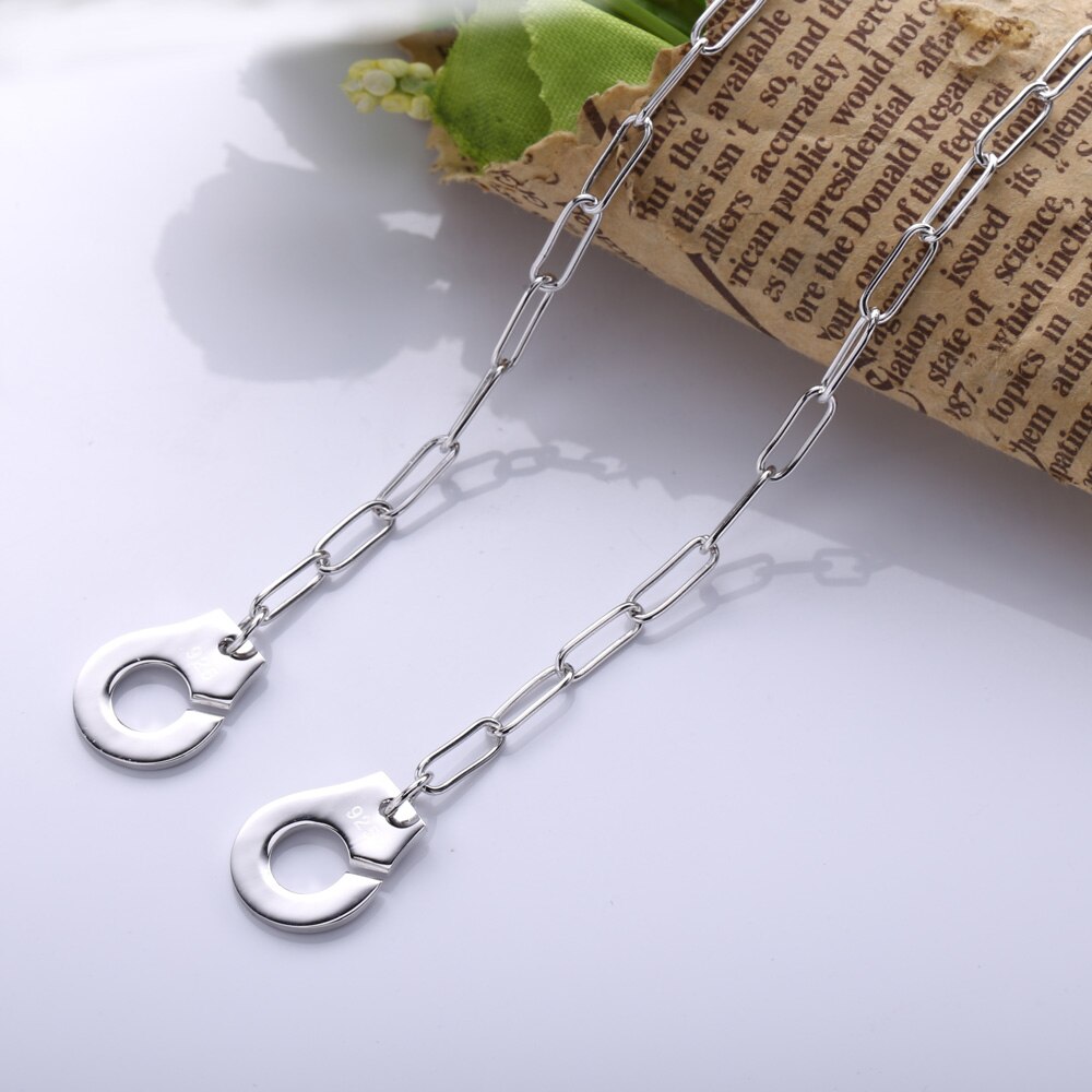 SHADOWHUNTERS Popular 925 Sterling Silver Handcuffs Pendant Chain Necklaces For Women Femme Real S925 Jewelry