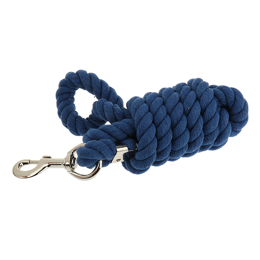 Equestrian Horse Ropes Halters Cotton Weave Rein Brass Snap Halters Extra Thick for Outdoor Riding Protection Accessory: Navy Blue 