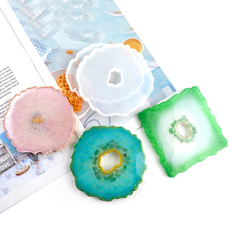 Crystal Resin Coaster DIY Kit Make Your Own Crystal Resin Coaster Individual Table Silicone Mat Placemat Coaster Stand